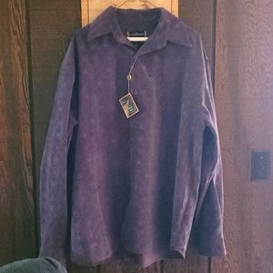 Tall Stacy Adam's: Men's Purple Corduroy Shirt